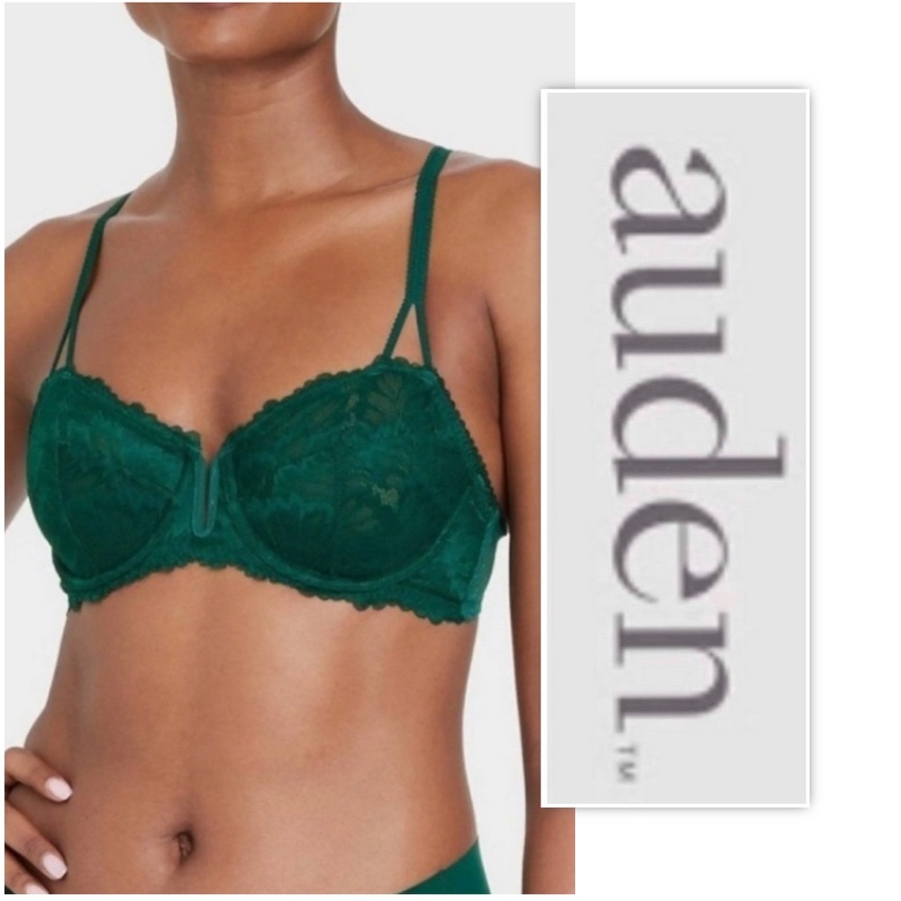 Auden Green Balconette Lace Bra